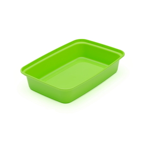 Cubeware 16 Ounce Rectangular Green Container With Clear Lid 150 Per Pack - 1 Per Case
