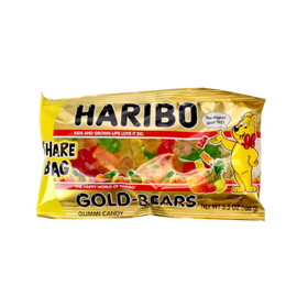 Haribo Confectionery Gummi Candy Gold-Bears Share Bag, 3.5 Ounces, 18 per case