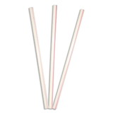 Royal 5 Inch White With Red Stripe Sip Straw, 1000 Each, 10 per case
