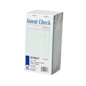 Royal Paper Carbonless 2 Part Booked Guest Check, 10 Each, 5 per case