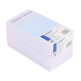 Royal 1 Part Booked 15 Lines Green Guest Check Board, 10 Each, 5 per case