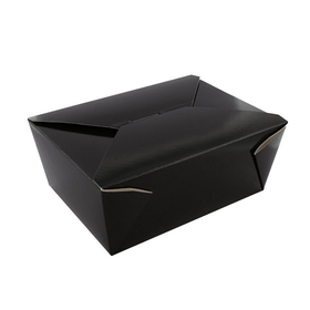 Royal 7.75 Inch X 5.5 Inch X 3.5 Inch #4 Black Folded Takeout Box 40 Per Pack - 4 Per Case