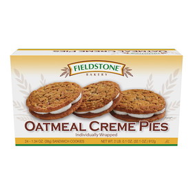 Fieldstone Bakery Individually Wrapped Oatmeal Creme Pie 24 Per Box - 8 Per Case