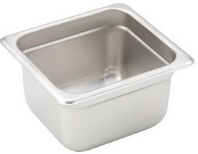 Winco Third Size 4 Inch 25 Ga Anti-Jam Stainless Steel Steam Pan 1 Per Pack