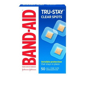 Band-Aid Tru-Stay Clear Spots Bandage 50 Per Pack - 5 Per Box - 4 Per Case