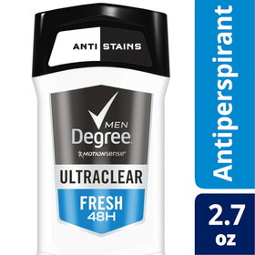 Degree Men Motion Sense Ultra Clear Black + White Fresh 48 Hour Anti-Perspirant, 2.7 Ounces, 6 Per Box, 2 Per Case