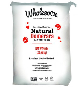 Wholesome Sweetener Sugar Demerara Natural, 50 Pounds, 1 per case