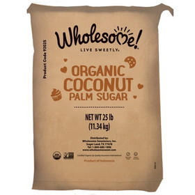 Wholesome Sweetener Sugar Coconut Palm Organic, 25 Pounds, 1 per case