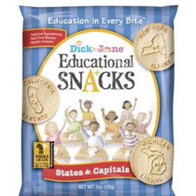 Dick And Jane States &amp; Capitals Educational Snack Crackers, 1 Ounces, 120 per case
