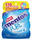 Mentos Extra Value Pack Resealable Fresh Mint Pure Fresh Gum 120 Pieces Per Bag - 4 Per Case