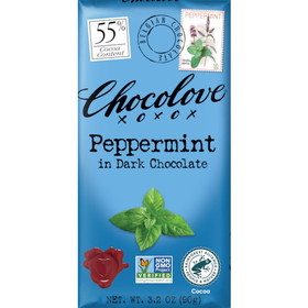 Chocolove Peppermint In Dark Chocolate, 3.2 Ounces, 12 per case