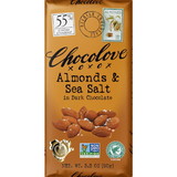 Chocolove Almonds & Sea Salt Dark Chocolate Bar, 3.2 Ounces, 12 per case