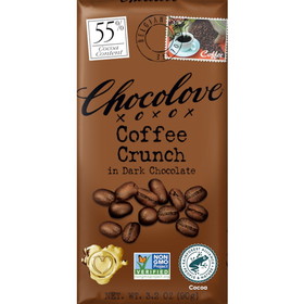 Chocolove Coffee Crunch Dark Chocolate Bar, 3.2 Ounces, 12 per case