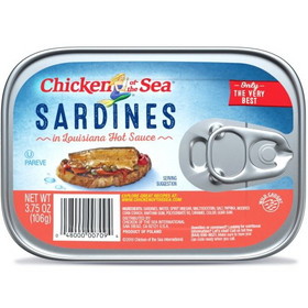 Chicken Of The Sea Sardines In Hot Sauce, 3.75 Ounces, 18 per case