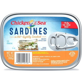 Chicken Of The Sea Smoked Sardines In Oil, 3.75 Ounces, 18 per case