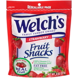 Welch's Fruit Snacks Strawberry Resealable, 8 Ounces, 9 per case