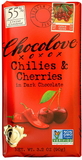 Chocolove Chilies & Cherries In Dark Chocolate, 3.2 Ounces, 12 per box, 12 per case
