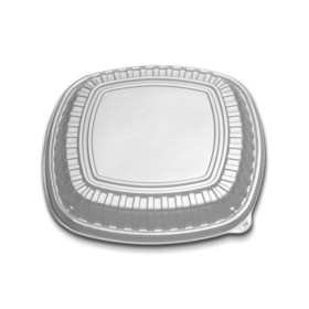 D &amp; W Fine Pack Forum 12" Clear, Low Dome Lid, Square Cater Tray, 30 Each, 2 per case