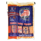Premium American Dual Pack Theatre Quality Popcorn Kit Coconut 16.3 Ounces Per Pack - 24 Per Case