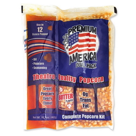 Great Western Premium American Dual Pack Theatre Quality Popcorn Kit Coconut, 16.3 Ounces, 24 per case