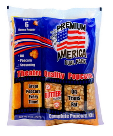 Great Western Premium American Dual Pack Theatre Quality Popcorn Kit Coconut, 8 Ounces, 36 per case