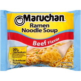 Maruchan Instant 25% Less Sodium No Artificial Flavor Beef Flavored Ramen Noodle Soup, 3 Ounces, 24 per case