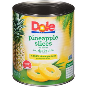 Dole In 100% Juice Slice Pineapple #10 Can - 6 Per Case