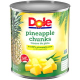Dole 100% Juice Chunk Pineapple, 106 Ounces, 6 per case