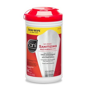 Sani Professional/Nice Pak Sanitizing Wipes 95 Count No Rinse, 95 Count, 6 per case