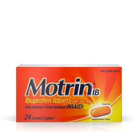 Motrin Ibuprofen Caplets, 24 Count, 6 Per Box, 8 Per Case