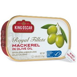 King Oscar Royal Fillet Skinless Boneless Mackerel Olive Oil, 4.05 Ounces, 12 per case