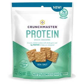 Crunchmaster Protein Snack Crackers Sea Salt, 3.54 Ounces, 12 per case