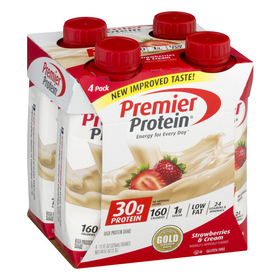 Premier Protein Premier Protein Protein Shake Strawberries &amp; Creme, 11 Fluid Ounces, 4 per box, 3 per case