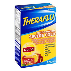 Theraflu Multi-Symptom Severe Cold With Lipton, 6 Each, 3 Per Box, 8 Per Case