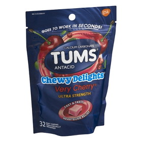 Tums Very Chewy Delights Cherry, 32 Each, 6 Per Case