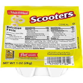 Malt O Meal Scooters Cereal, 1 Ounces, 96 per case