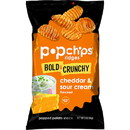 Popchips F-AR-50302 5Oz X 12Ct Cheddar & Sour Cream Ridges; Kosher Dairy Popped Potato Snack