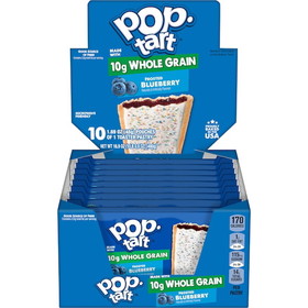 Pop-Tarts Whole Grain Frosted Blueberry Pastry 1 Pastry Per Pack - 10 Packs Per Box - 12 Boxes Per Case