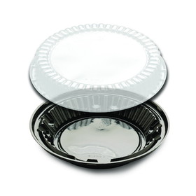 D &amp; W Fine Pack 9 Inch Black Pie Container With Clear Dome Lid, 80 Each, 2 per case