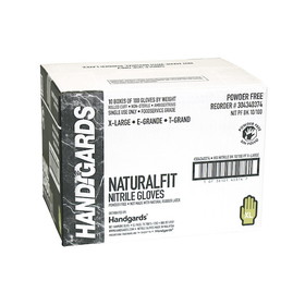 Handgards Naturalfit Nitrile Powder Free Black Extra Large Glove, 100 Each, 10 per case