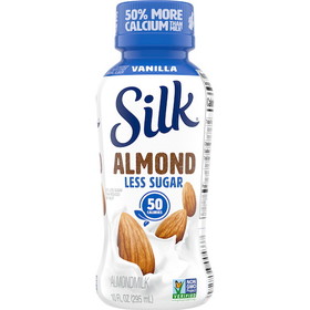 Silk Aseptic Less Sugar Vanilla Almond Milk, 10 Fluid Ounces, 12 per case