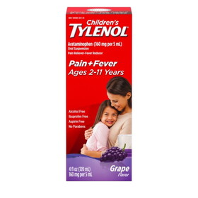 Tylenol Children's Suspension Grape, 4 Fluid Ounces, 3 Per Box, 12 Per Case