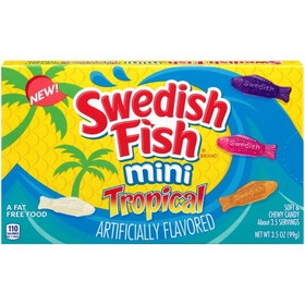 Swedish Fish Soft Candy Tropical Fat Free, 3.5 Ounce, 12 per case
