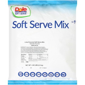 Dole Soft Serve Lactose Free Shelf Stable Add Water Lime Soft Serve Mix, 4.4 Pounds, 4 per case