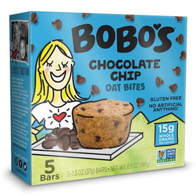 Bobo's Oat Bars Gluten Free, Vegan Chocolate Chip Bites, 0.41 Pounds, 6 per case