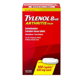 Tylenol 8 Hour Arthritis Pain Caplets, 100 Count, 3 Per Box, 16 Per Case