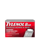 Tylenol 8 Hour Caplets, 100 Count, 3 Per Box, 16 Per Case