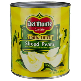 Del Monte In Juice Sliced Pear #10 Can - 6 Per Case