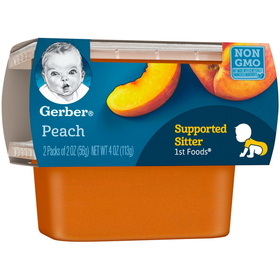 Gerber 1St Foods Peach Baby Food 4 Ounce Tubs - 4 Per Pack - 2 Packs Per Case