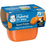 Gerber Natural For Baby Non-Gmo Sweet Potato Puree Baby Food Tub, 4 Ounce, 2 per case